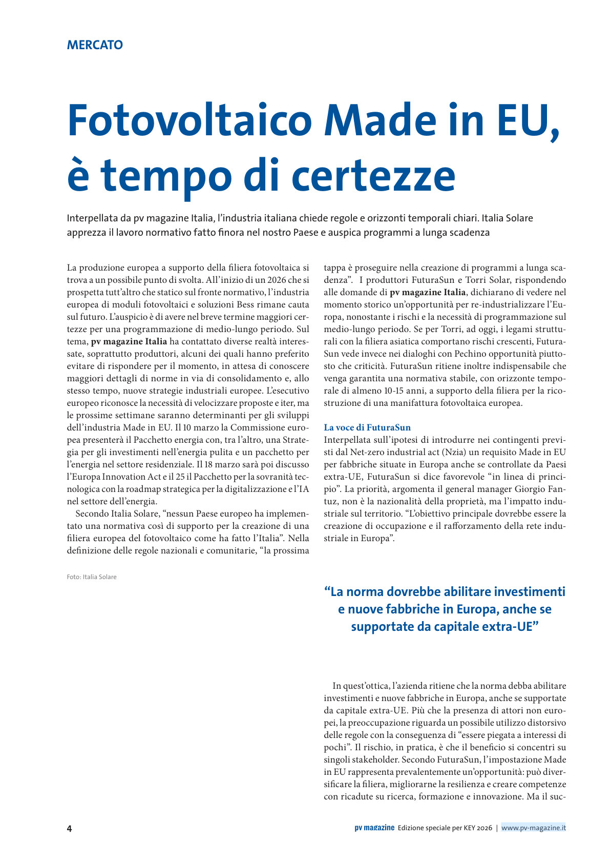 PV Magazine Italia — Edizione Speciale Key Rimini 2026 — pagina 1